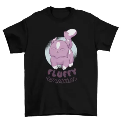 Women's Black Cat Printed Short Sleeved T shirt Black - Shop at LoveMi