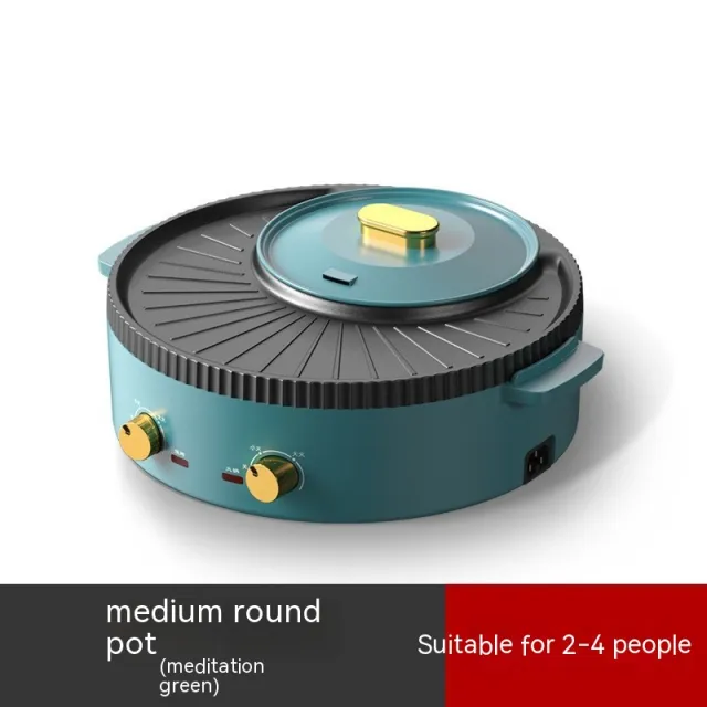 Multi Function Hot Pot Barbecue One Piece Pot Home Baking Tray Roasting and Frying Barbecue Machine Hotpot Us - Shop at LoveMi