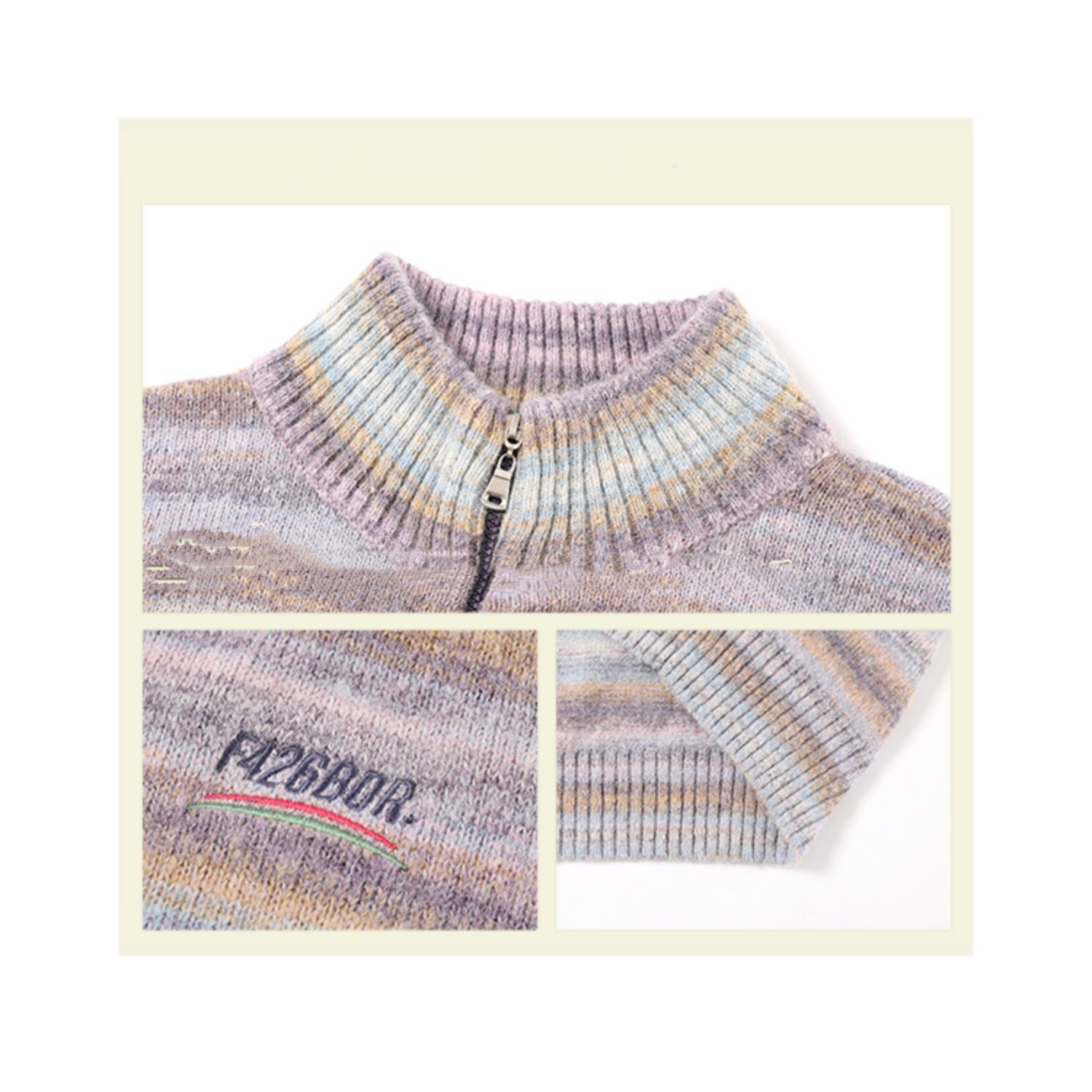 Colorful Gradient Striped Cardigan Sweater