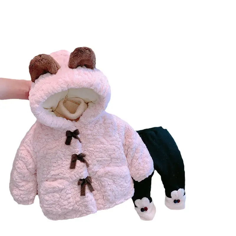 Girls' Fashion Casual Thickening Fleece-lined Cotton-padded Jacket