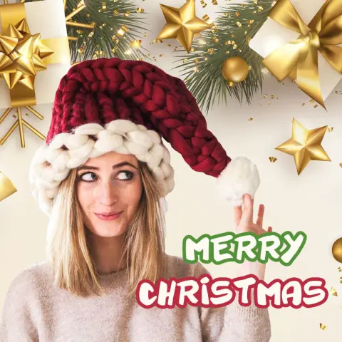 Christmas Wool Hat Warm Winter Loose Creative Hand-knitted Santa