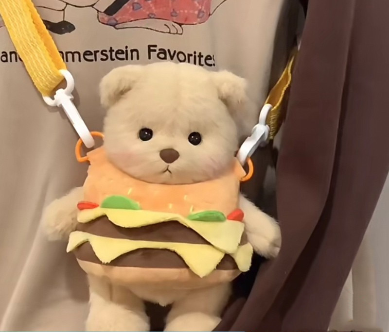 Milk Tea Bear Burger Set