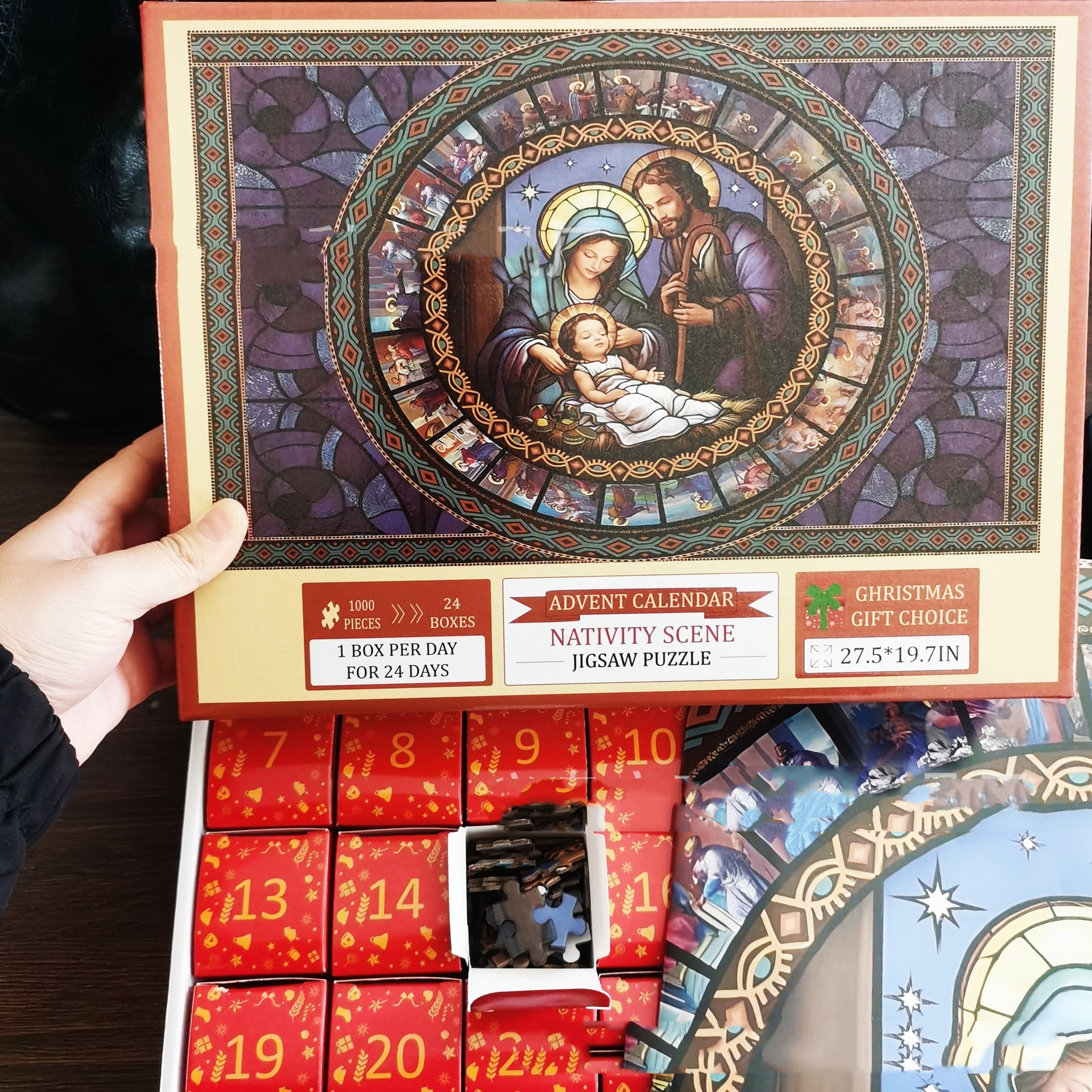 Paper christmas advent calendar puzzle (jesus style)