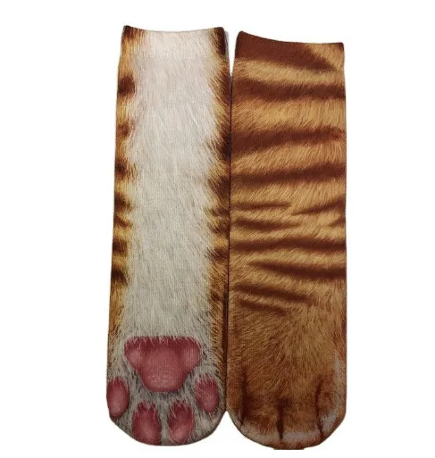 3D Animal Paw Tube Socks Funny Creative - Colorful Cat