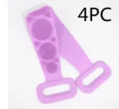 Bath Towel Silicone Rubbing Back Towel - 4Pc Lilac Purple