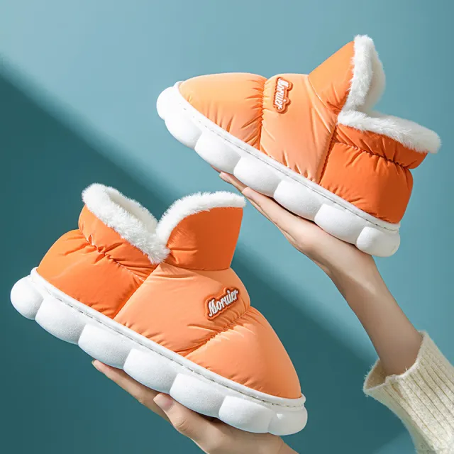 Children's Bags And Fleece lined Thickened Couple Non slip Warm Shoes Orange - Shop at LoveMi