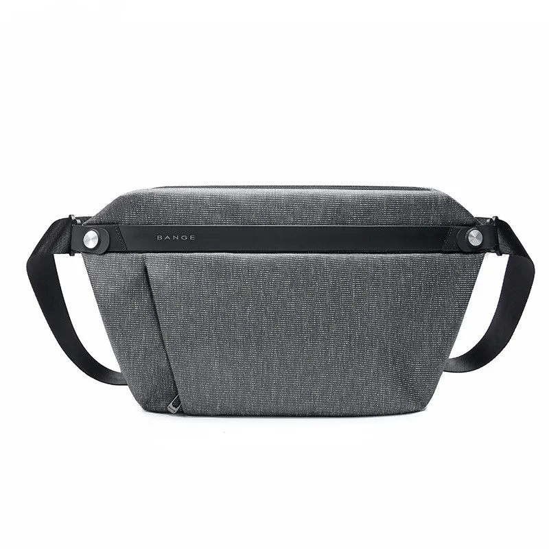 Men's Chest Bag New Shoulder Bag Korean Casual - Grey
