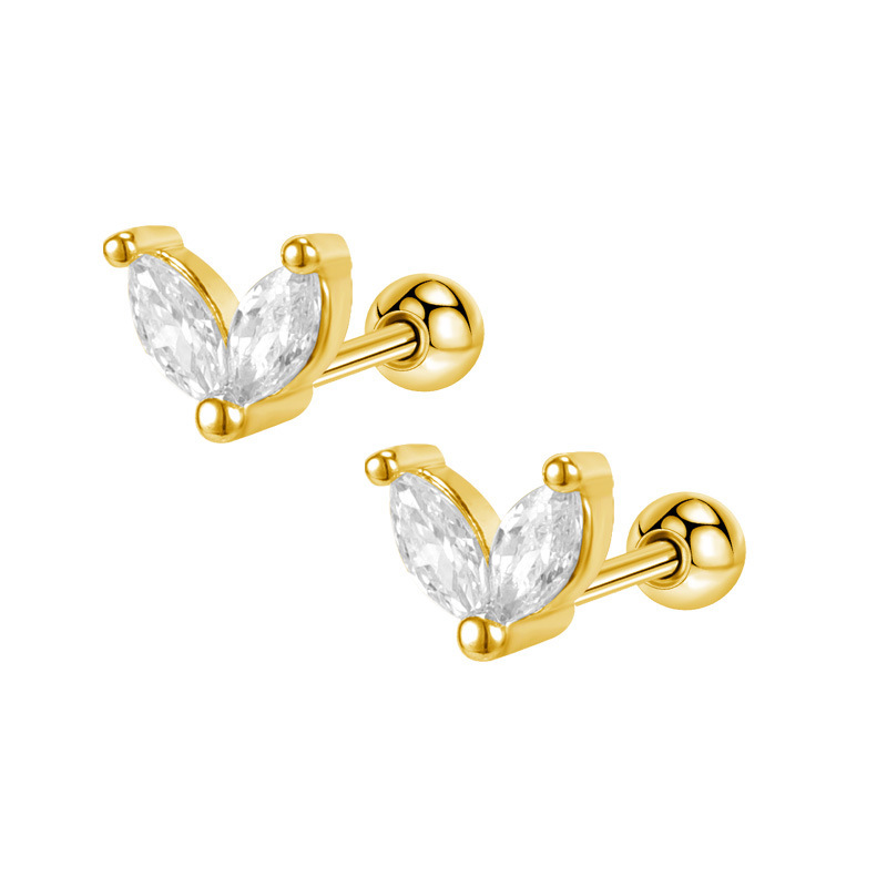 Simple Fashion Plated S925 Sterling Silver Stud Earrings For Women