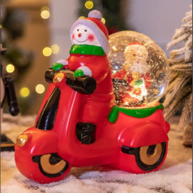 Home Fashion Christmas Decorations Music Box Ornaments Motorcycle Snowman - Shop at LoveMi