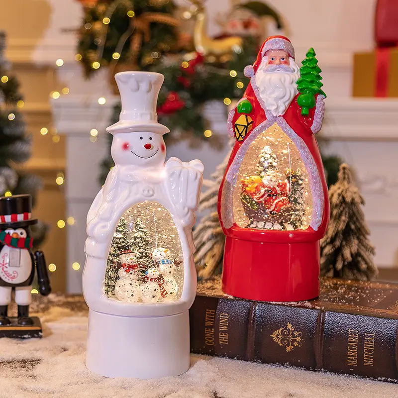 Christmas Decoration Old Man Snowman Music Box