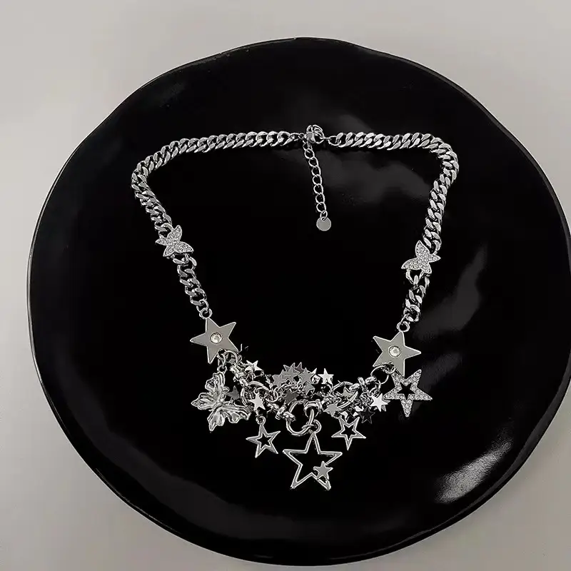 Design Butterfly Pendant Necklace Stars