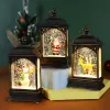 Christmas Decoration Luminous Water Injection Flat Storm Lantern Desktop Decoration