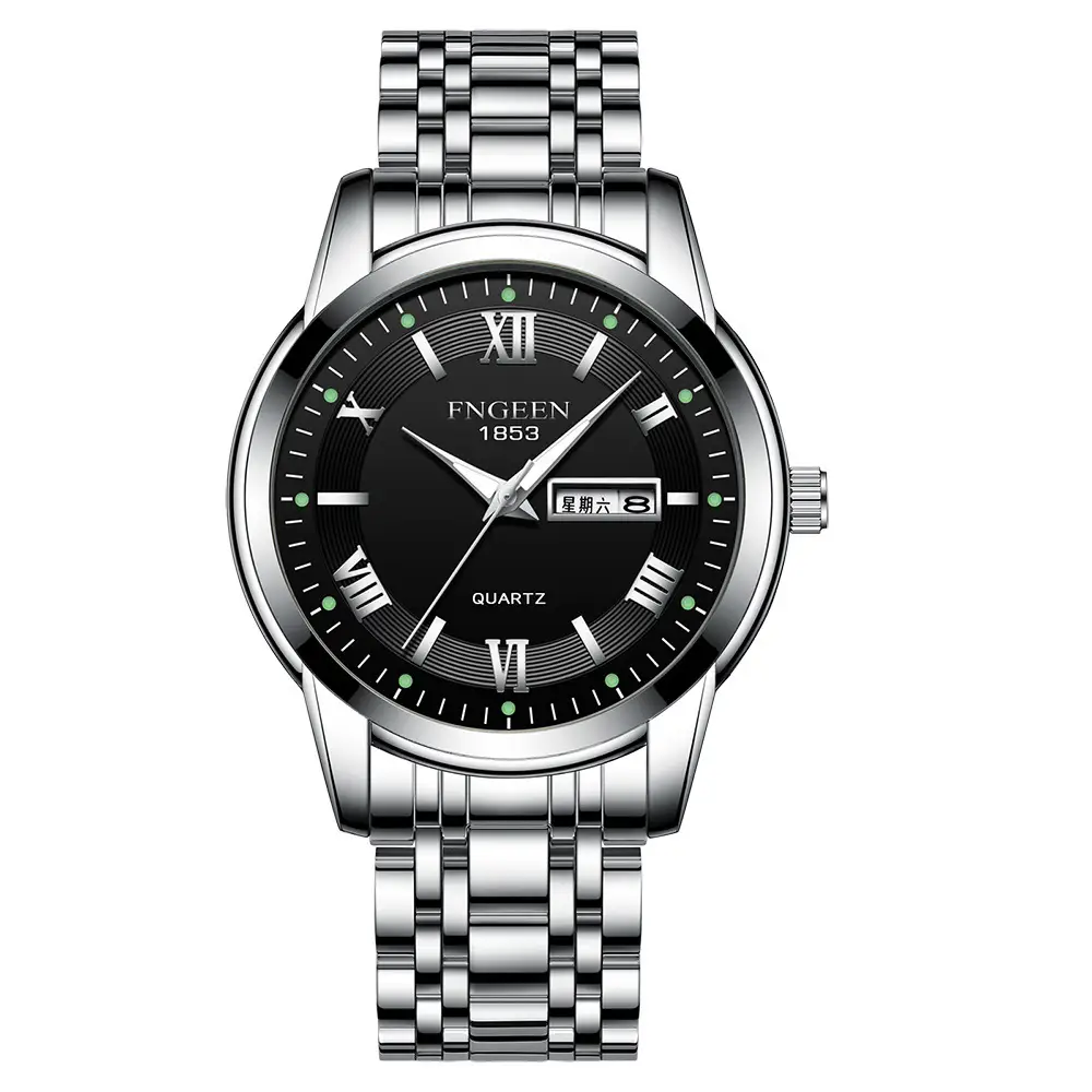 Men's Fashion Waterproof Calendar Week Luminous Quartz Watch
