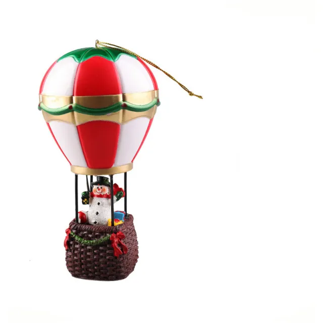 Christmas Resin Christmas Luminous Old Man Snowman Decoration Ornaments Hot Air Balloon Snowman - Shop at LoveMi