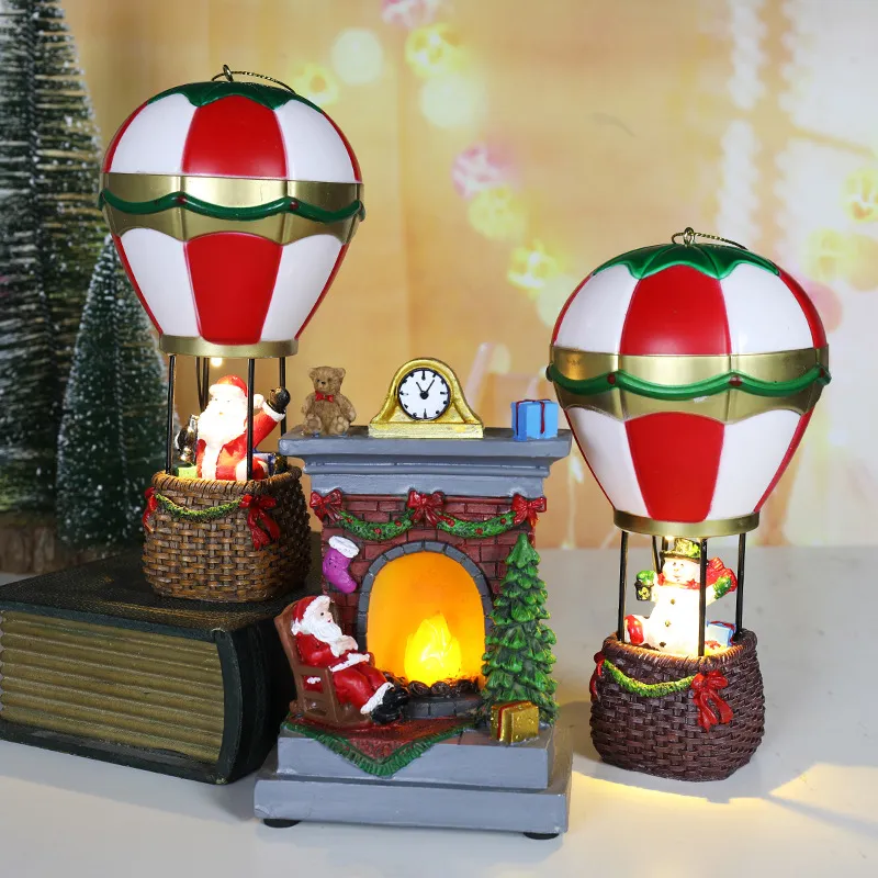 Christmas Resin Christmas Luminous Old Man Snowman Decoration Ornaments – image 4