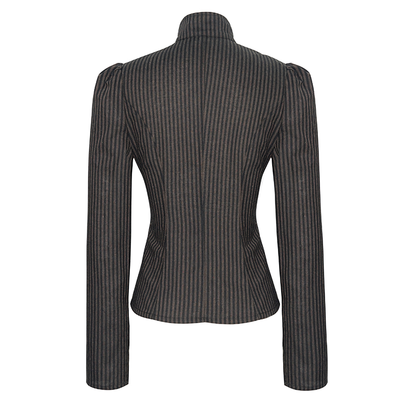 Women's Fashion Vintage Patchwork Standing Collar Slim Shirt