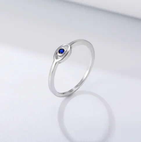925 Sterling Silver 18K Gold Plated Evil Eye Exquisite Ring for Women Zircon Rings Jewelry Wedding Engagement Anillos Silver - Shop at LoveMi