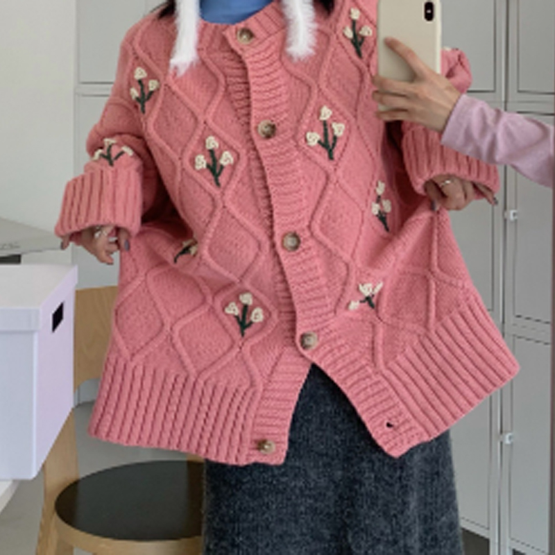 Winter New Lazy Wind Twist Round Neck Sweater