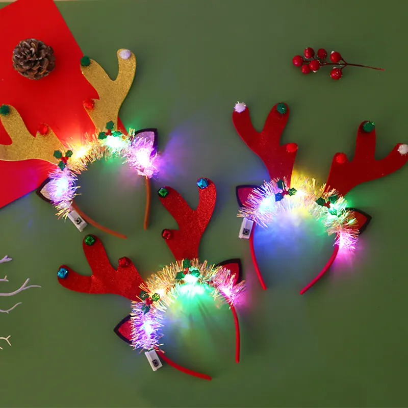 IPC Christmas Hair Band Glowing Headband Xmas Tree Snowflake