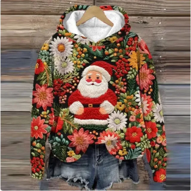 Print Christmas Holiday Casual Hooded Sweater Wl203 3Xl - Shop at LoveMi