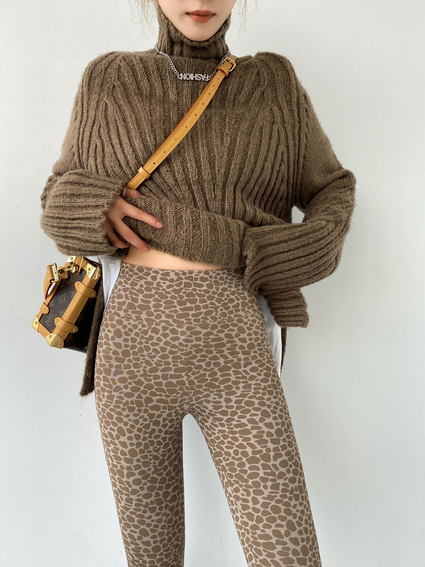 Khaki wool cashmere