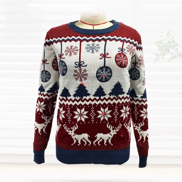 LED Snowflake Pattern Knitted Pullover Snowflake Pattern - Shop at LoveMi