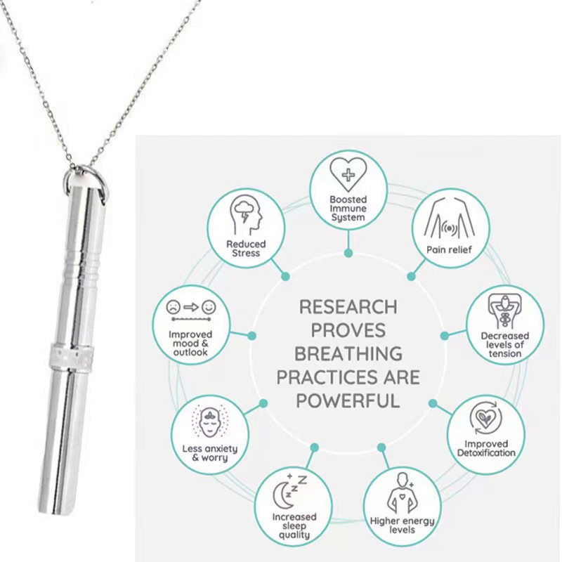 Rotable Stainless Steel Mindfulness Breathing Necklace