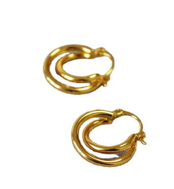 Brass gold-plated earrings