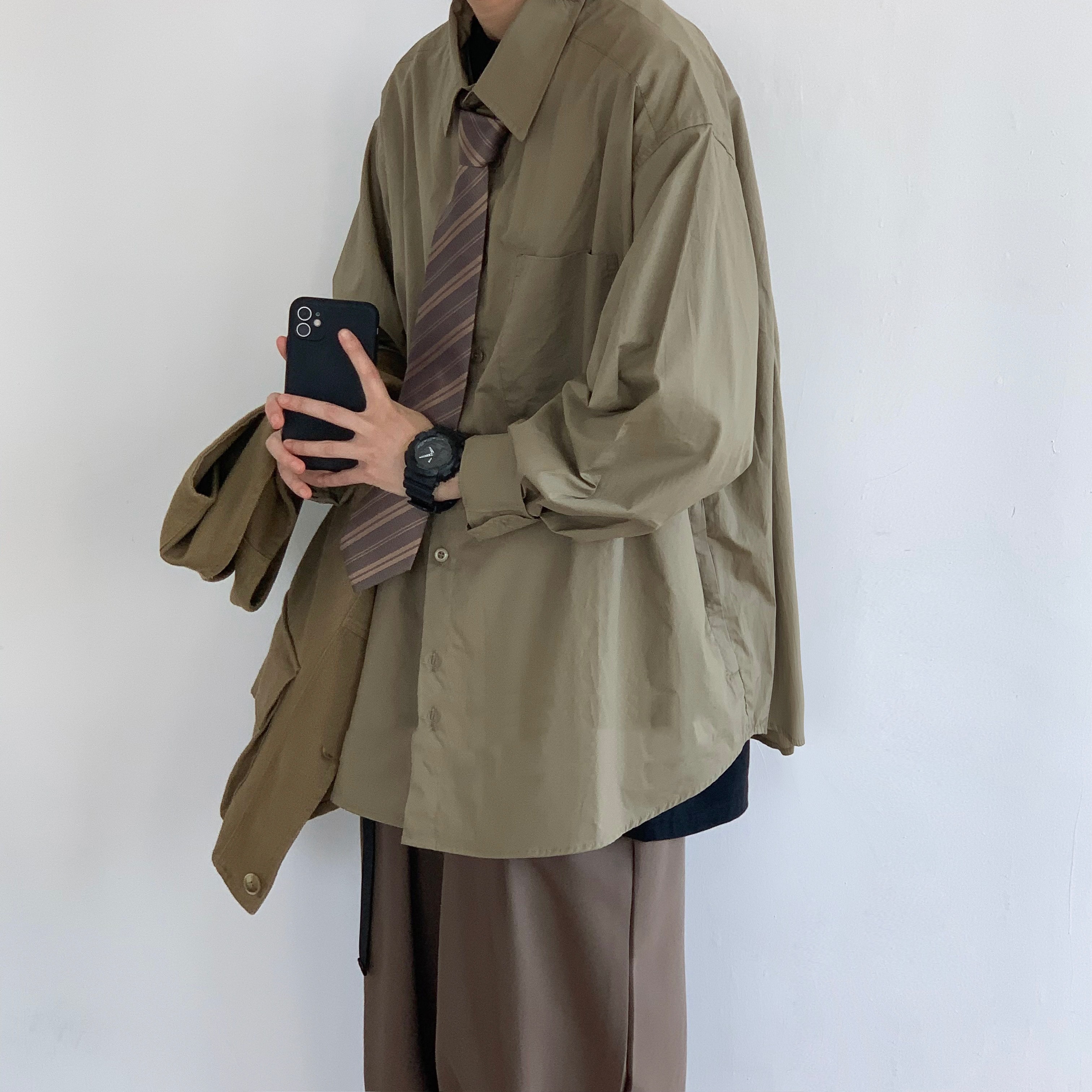 Japanese Retro Work Attire Long Sleeved Shirt