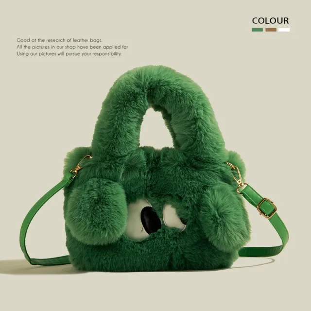 Plush Handbag For Women's One Shoulder Crossbody Green - Shop at LoveMi