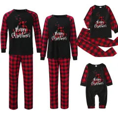 Plaid Stitching Printing Christmas Homewear Parent-child Suit - Jjfa01 119-Mom M - View 1