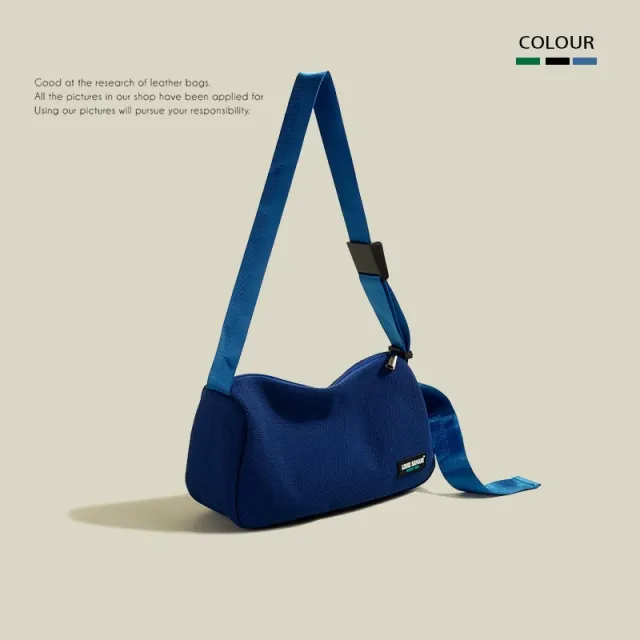 Large Capacity Casual Canvas Bag Crossbody Female Blue - Shop at LoveMi