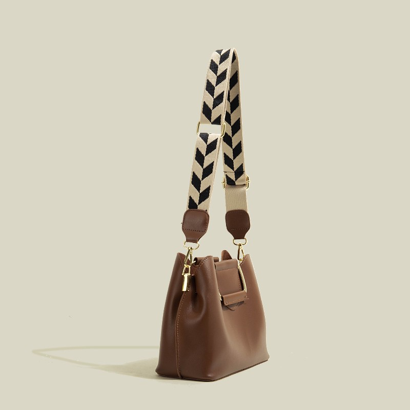 Crossbody Wide Shoulder Strap Portable Bucket Bag — foto 3