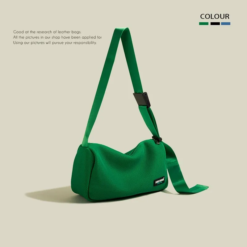 Large Capacity Casual Canvas Bag Crossbody Female - Green