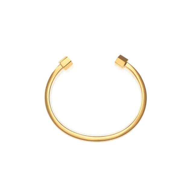 Women's Retro Minimalist Design With A Cool And Cool Metallic Bracelet Gold - Shop at LoveMi
