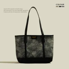 Large Capacity Rhombus Simple Tote Bag Women - Black - View 1
