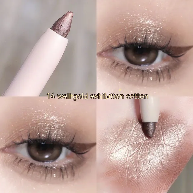 Crouching Silkworm Eyeliner Pen Makeup Brightening 14 Color Metal Brown - Shop at LoveMi