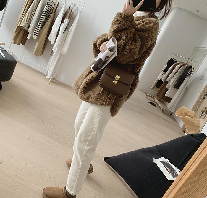 Lamb Wool Coat For Women Winter New Loose Slimming Stand Collar Padded Coat - Image 4