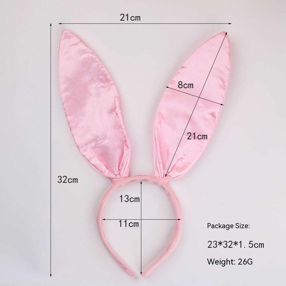 Flat Pink Satin Rabbit Ears