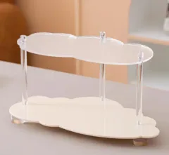 Wavy Acrylic Shelf Living Room Desktop Cup Storage Rack - Small Size Cream Color - View 1