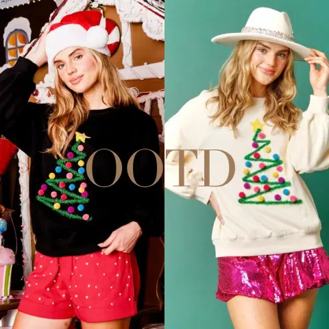 New Christmas Tree Women's Sweatshirt Hoodie Autumn Winter Long