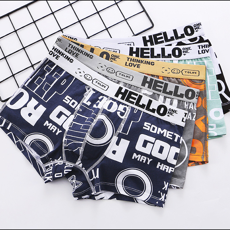 Printed Boxers Men’s Underwear National Fashion Boxers Mid-waist