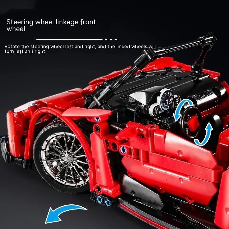 Plastic Building Blocks Simulation Assembling Puzzle Sports Car Racing Model
