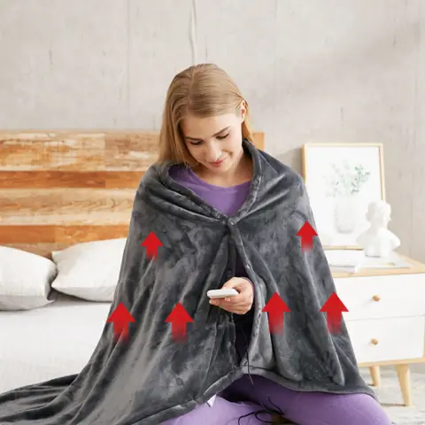 Winter Flannel Heated Blanket Cold Protection Body Warmer Usb