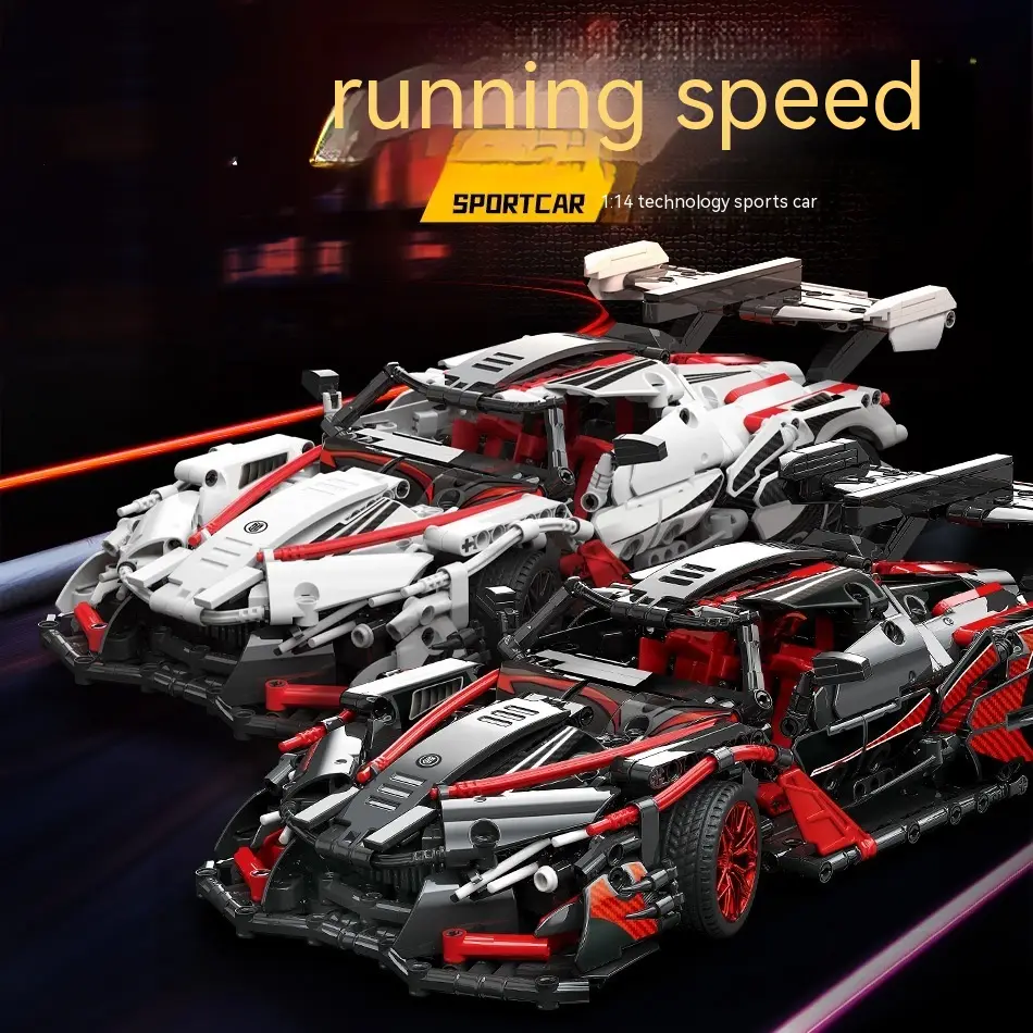 Plastic Small Particle Building Blocks Racing Model Sports Car Assembly