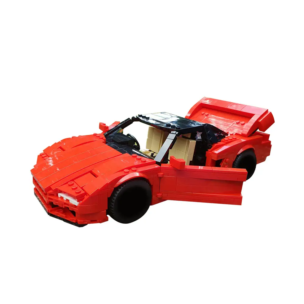 Red Car Building Blocks Model Assembly Plastic Building Blocks