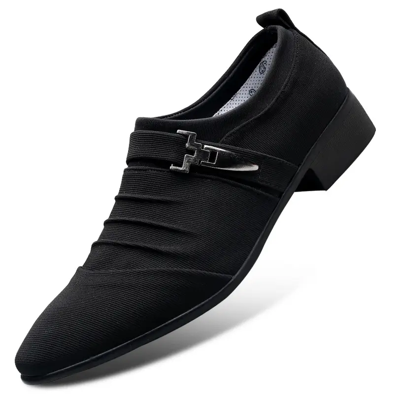 Pointed men's leather shoes