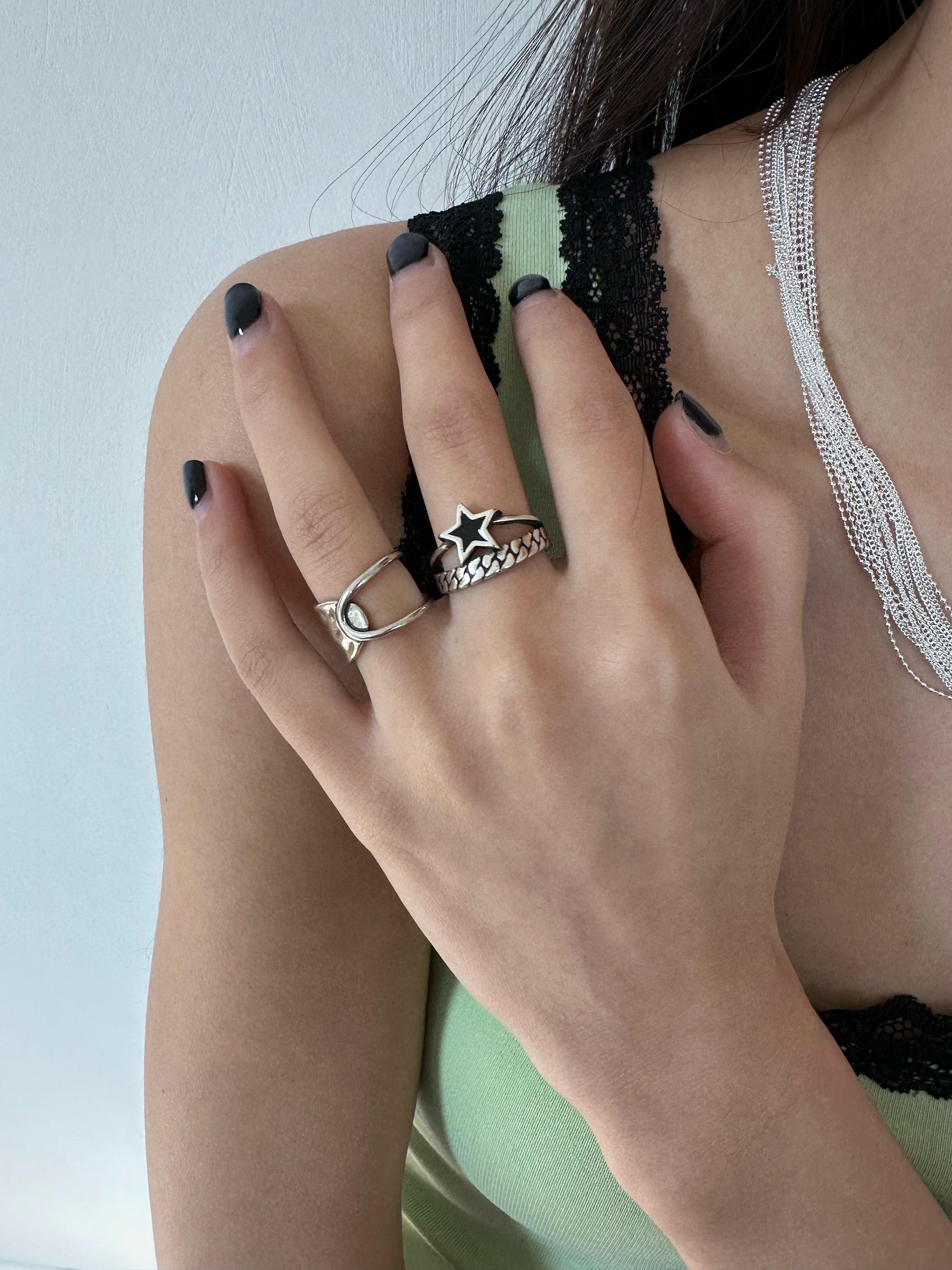 Five Point Star Versatile Advanced Silver Ring Set