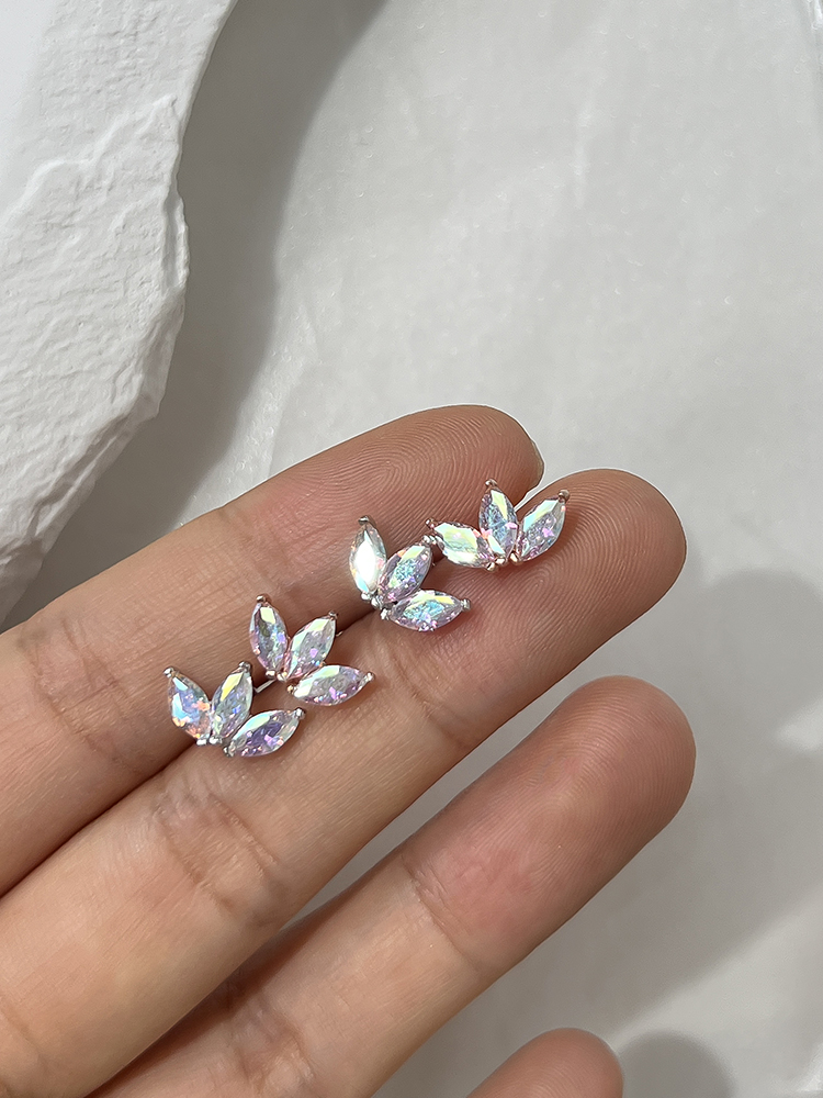 Sterling Silver Small And Minimalist Colored Zircon Earrings
