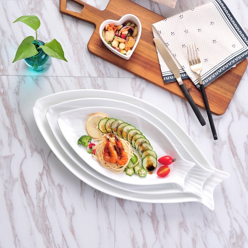 Gilt Edging Porcelain Fish Dish Fish-shaped Dinner Plate Large Fish Plate - Image 21